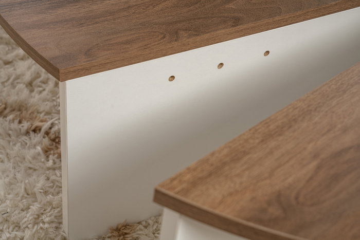 Nordure Mesa de Centro Orion Nogal y Blanco 90x30x60cm 85x35x30cm